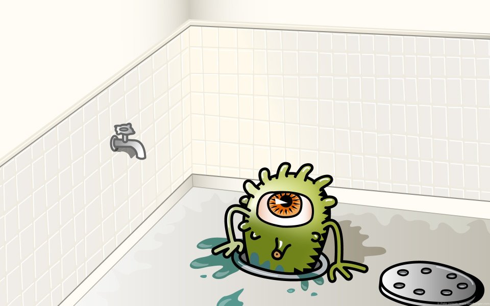 Cartoon Green Monster Bathroom Drain