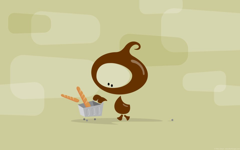 Anthropomorphic Chocolate Cartoon Character Shopping