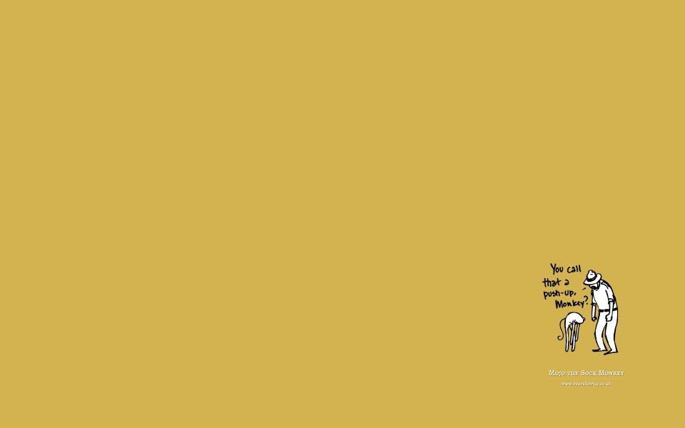 Mojo The Sock Monkey Minimalist Yellow Wallpaper