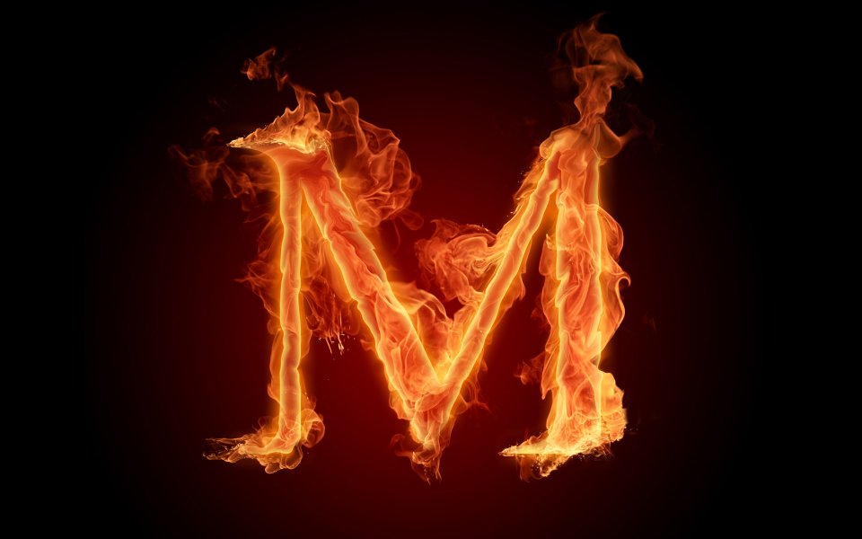 燃烧的火焰字母M