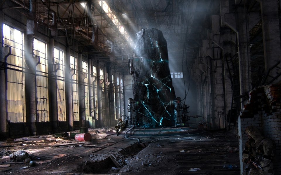 Mysterious Black Monolith In Abandoned Factory