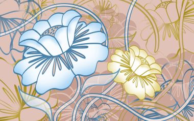02_2969_Digital-illustration-flowers_wallcoo.com