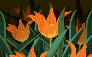 02_2971_Digital-illustration-flowers_wallcoo.com