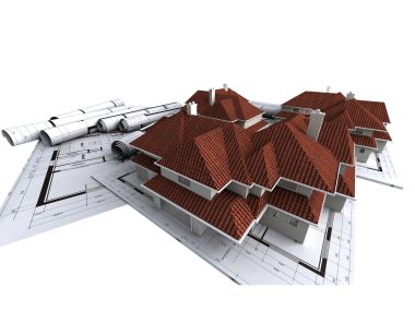 3D渲染豪华别墅建筑模型与施工蓝图