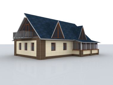 现代风格独栋别墅3D建筑模型渲染图