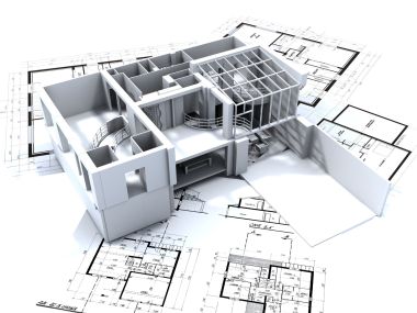 现代建筑3D模型与工程蓝图设计图
