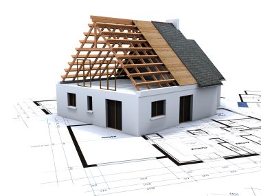 建筑模型与施工蓝图：房屋设计与建造过程展示