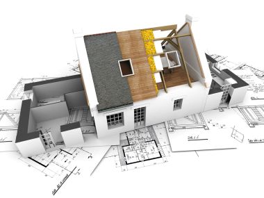 建筑模型与施工蓝图：房屋设计与装修概念展示