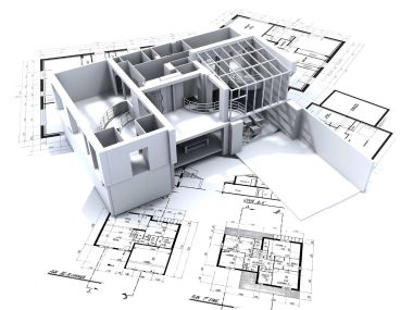 现代Loft公寓3D建筑模型与建筑蓝图设计图