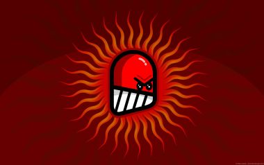 Angry Pill Sun Red Background