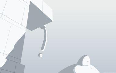 极简主义灰色调抽象几何建筑剪影壁纸