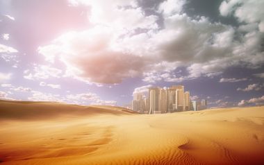 Photo manipulation of 02_desertification 197_nature_and_city