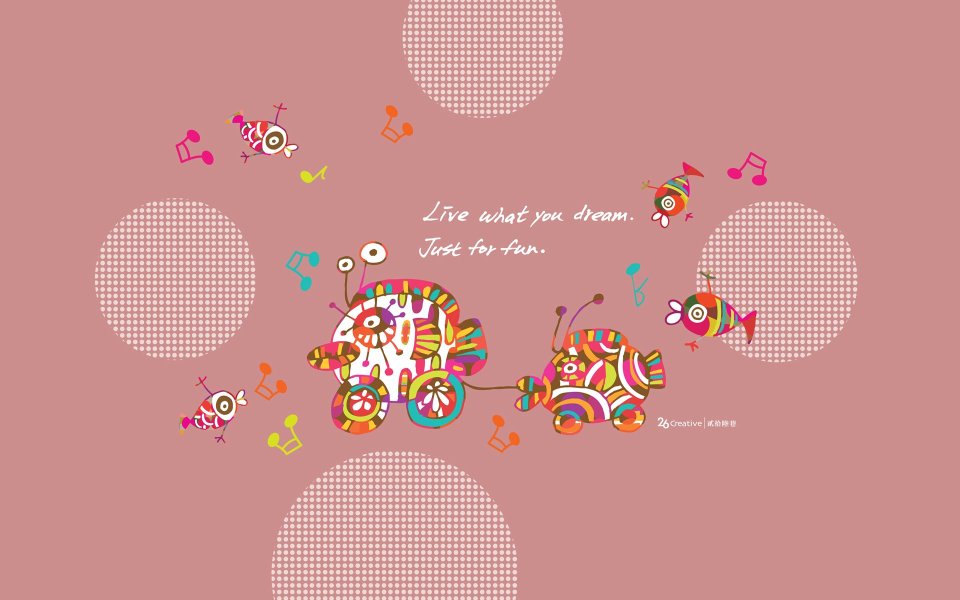 Cute Cartoon Fish Creative Illustration Fun Desktop Wallpaper