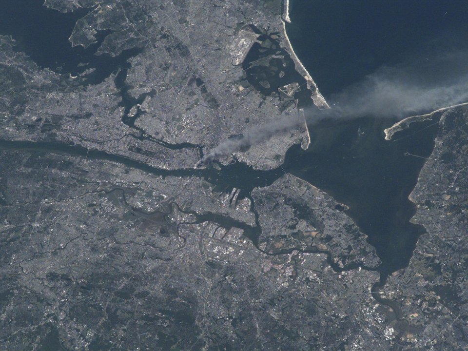 Satellite Image Of New York World Trade Center After 911 Incident