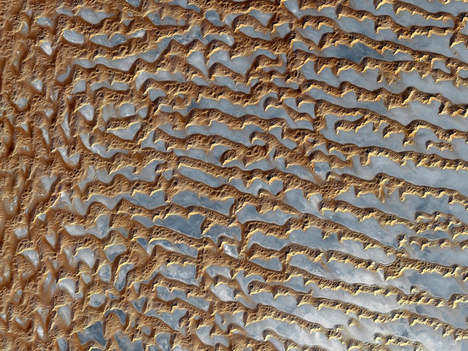 Nasa Mars North Pole Frost Sand Dunes Aerial Photo