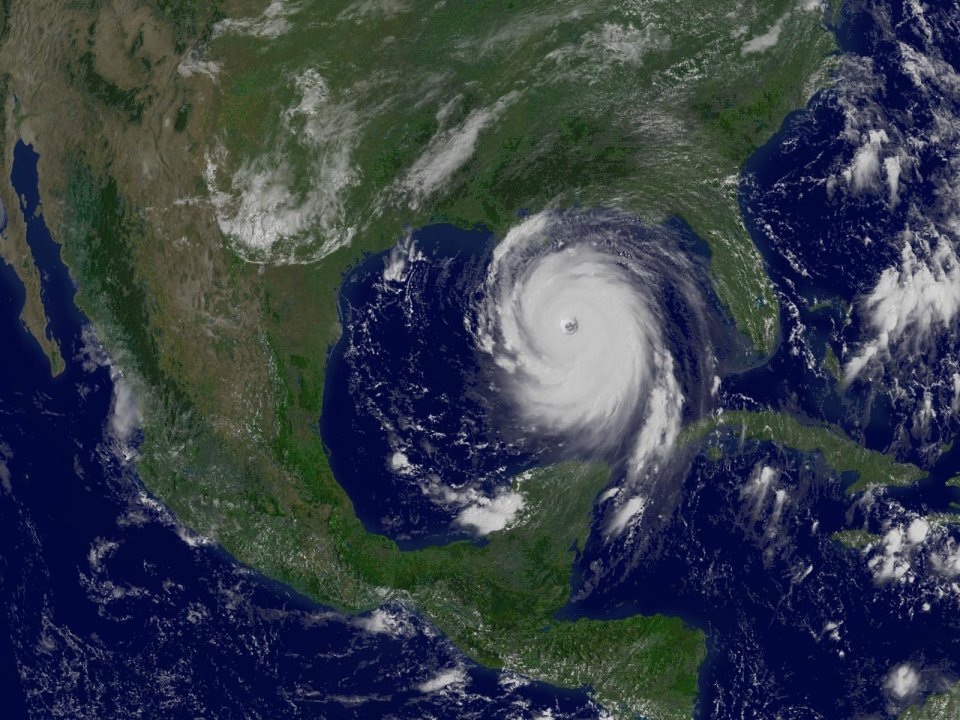 Giant Hurricane Over Gulf Of Mexico Satellite View