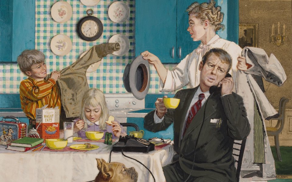 50年代美国风情：Alexander Ross插画壁纸