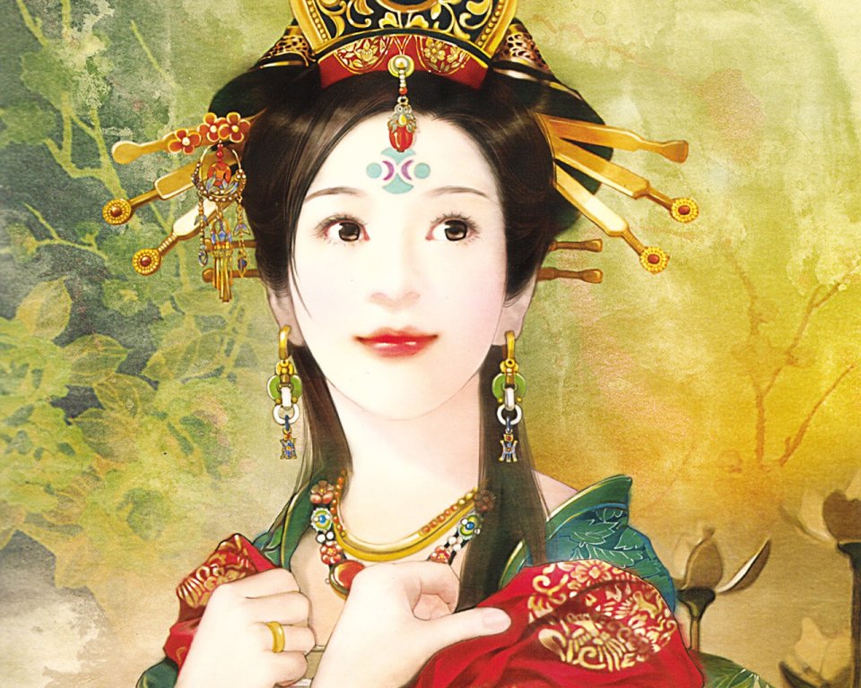 Dezhen Handpainted Ancient Chinese Classical Beauty Portrait