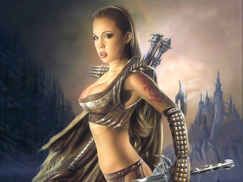 Fantasy Female Warrior Illustration By Lorenzo Sperlonga