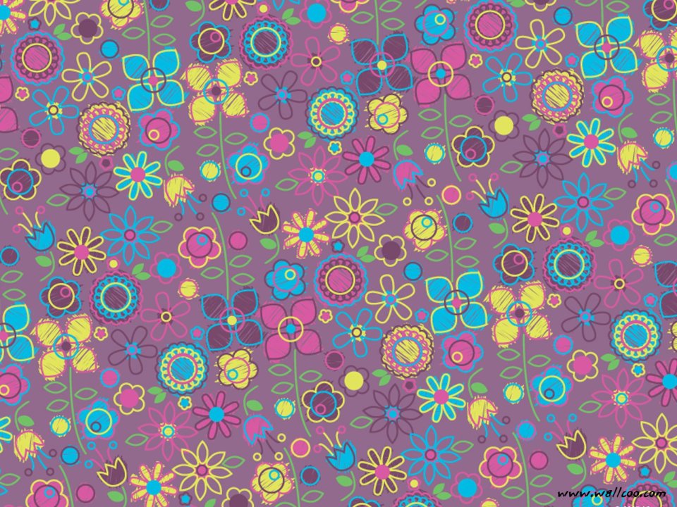 Colorful Doodle Flower Pattern
