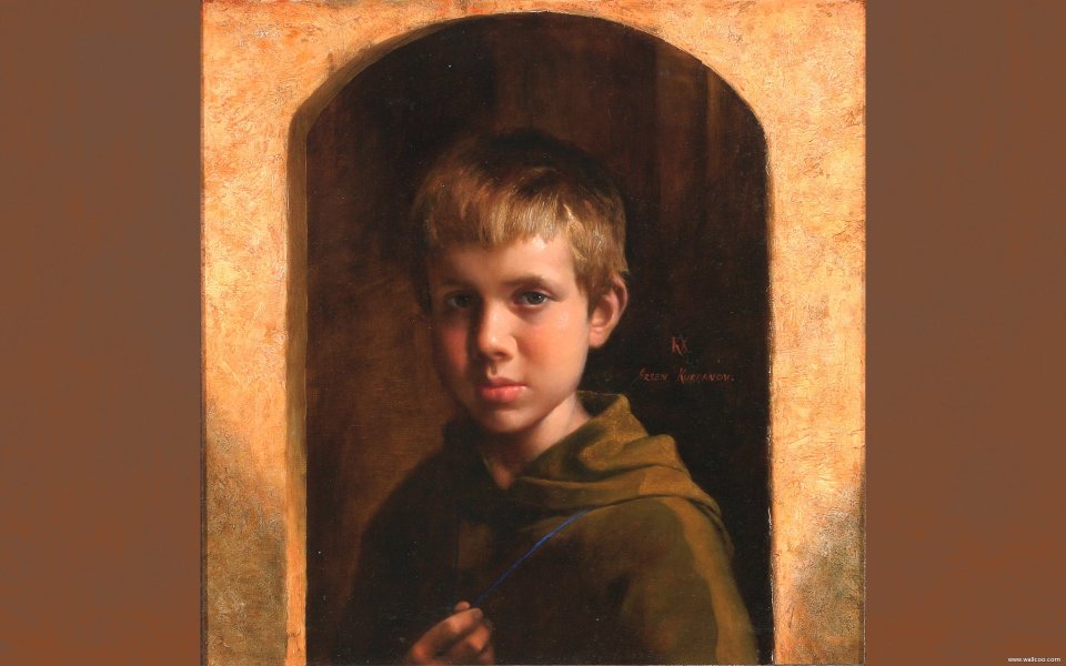 Arsen Kurbanov Classical Realism Boy Portrait Oil Painting