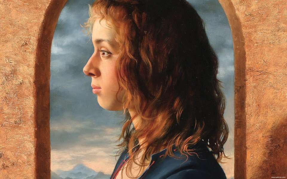 Arsen Kurbanov Dreaming Girl Oil Painting Detail