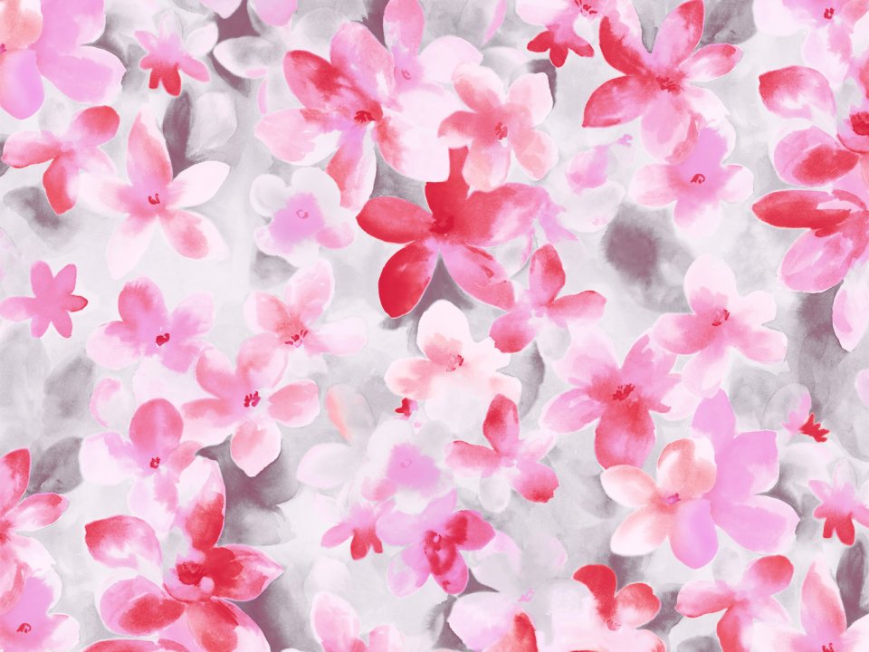 Fresh Pink Watercolor Floral Art