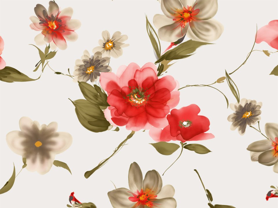 Elegant Watercolor Floral Art Pattern