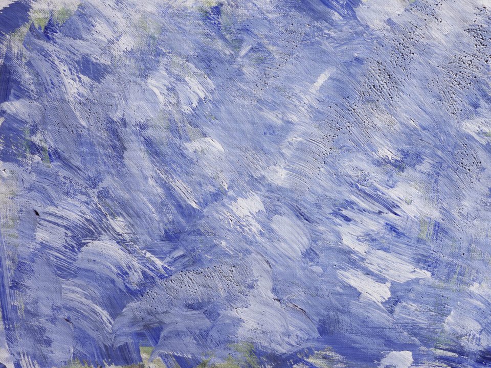 Blue White Abstract Brush Oil Painting Wallpaper BS08015