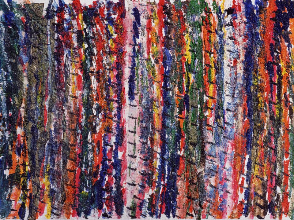 Colorful Vertical Thick Brush Strokes Abstract Wallpaper Bs08035