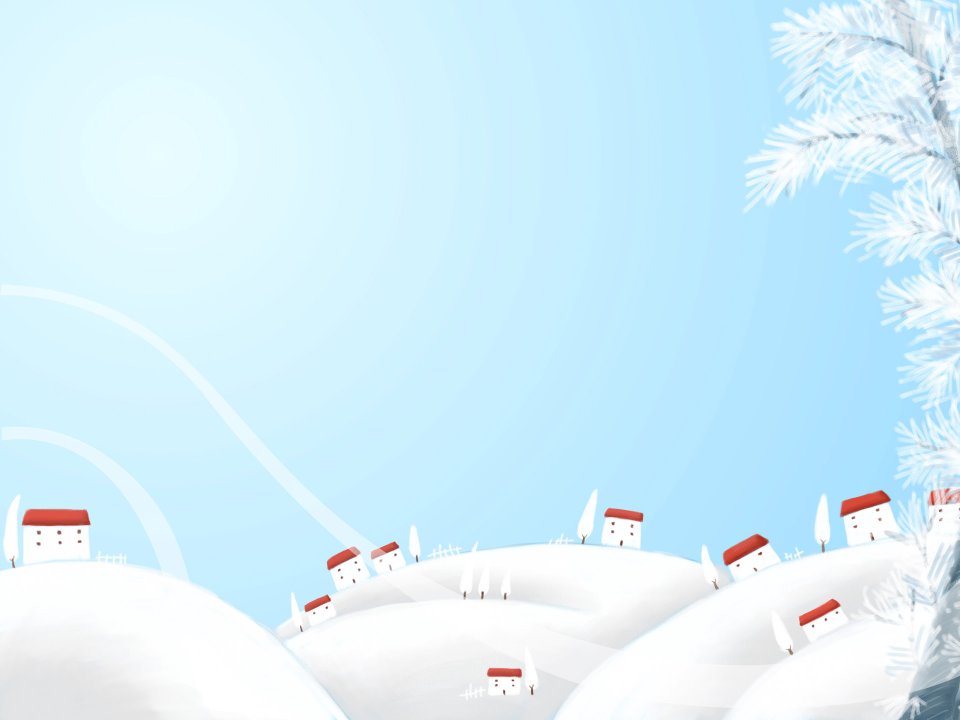 Cozy Winter Snowy Village Illustration