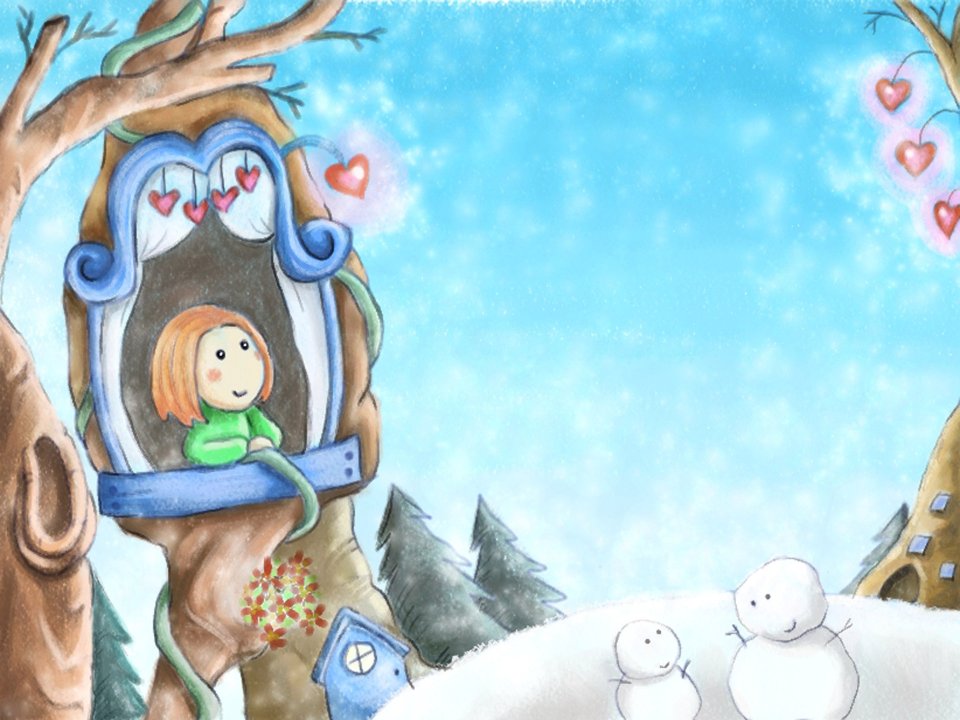冬季童话：树屋里的女孩与雪人