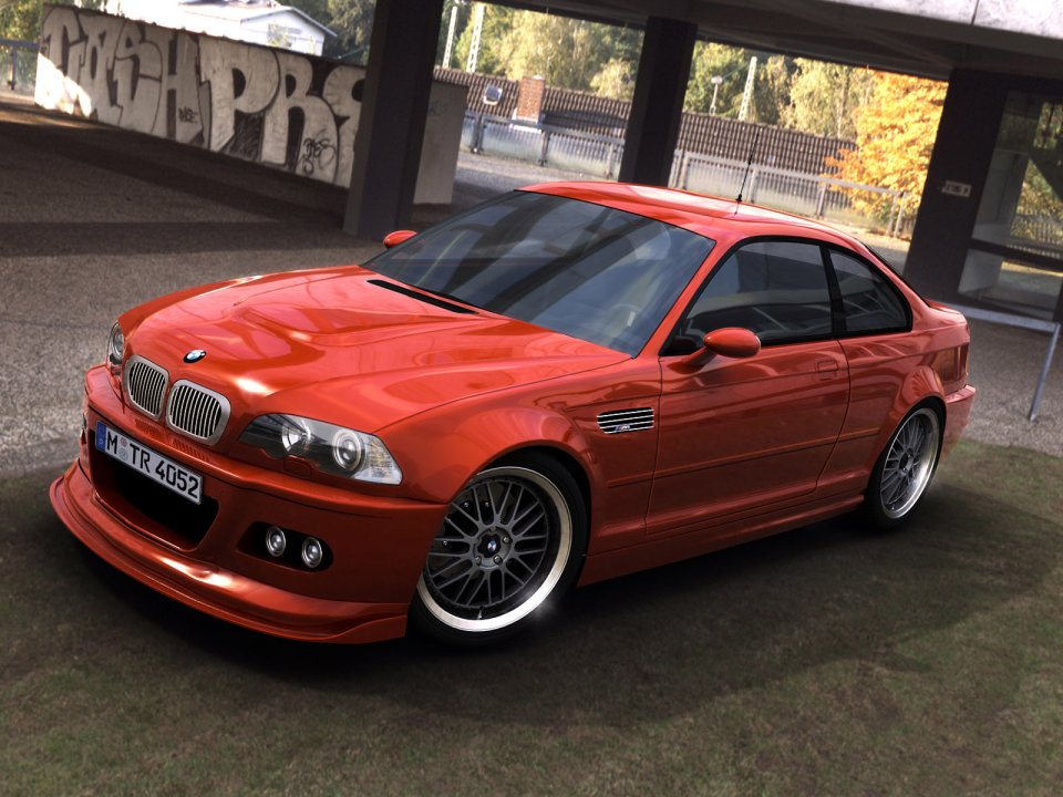 橙色经典 BMW M3 CSL 跑车