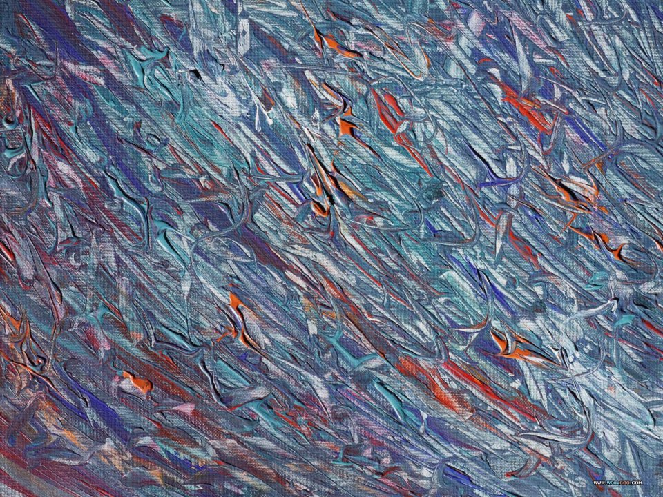 Blue Toned Impasto Abstract Oil Paint Texture Wallpaper