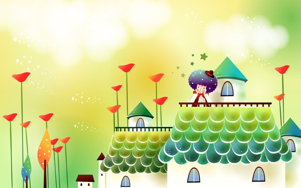 Fairytale Cartoonland Castle Illustration