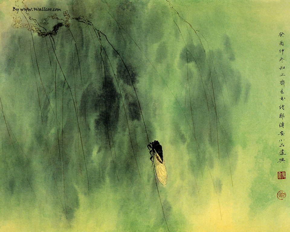 Zou Chuan An Traditional Chinese Painting Cicada On Willow
