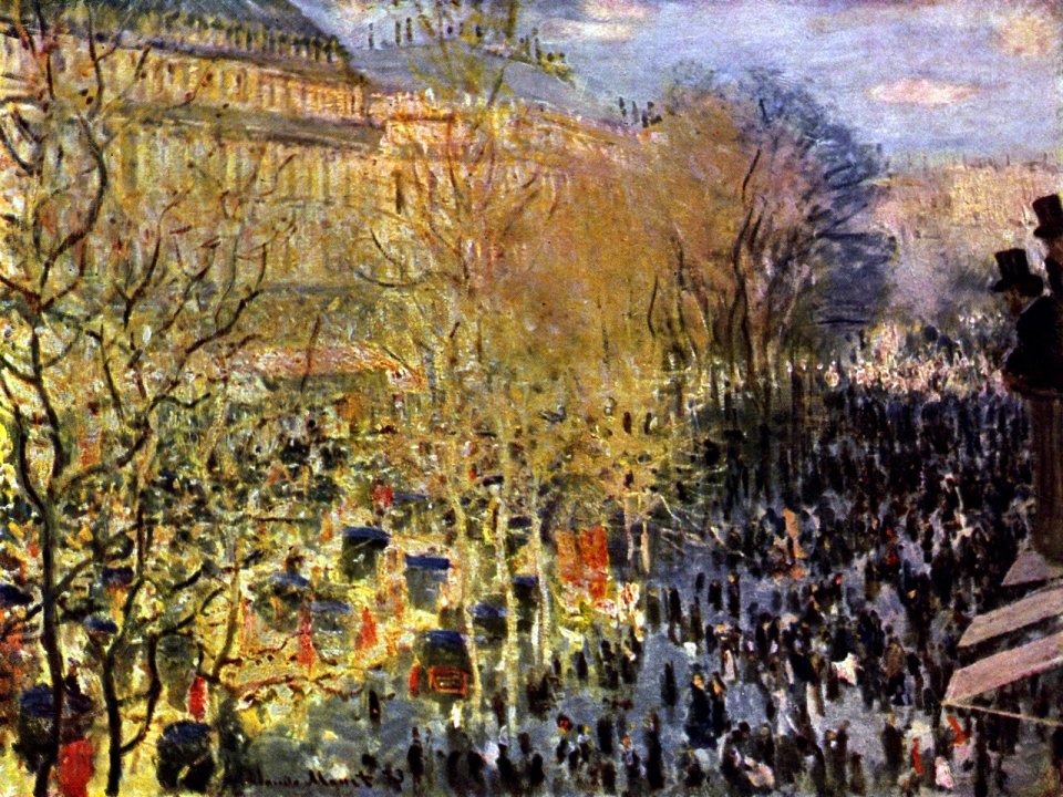 Claude Monet Impressionist Paris Street Scene Oil Painting