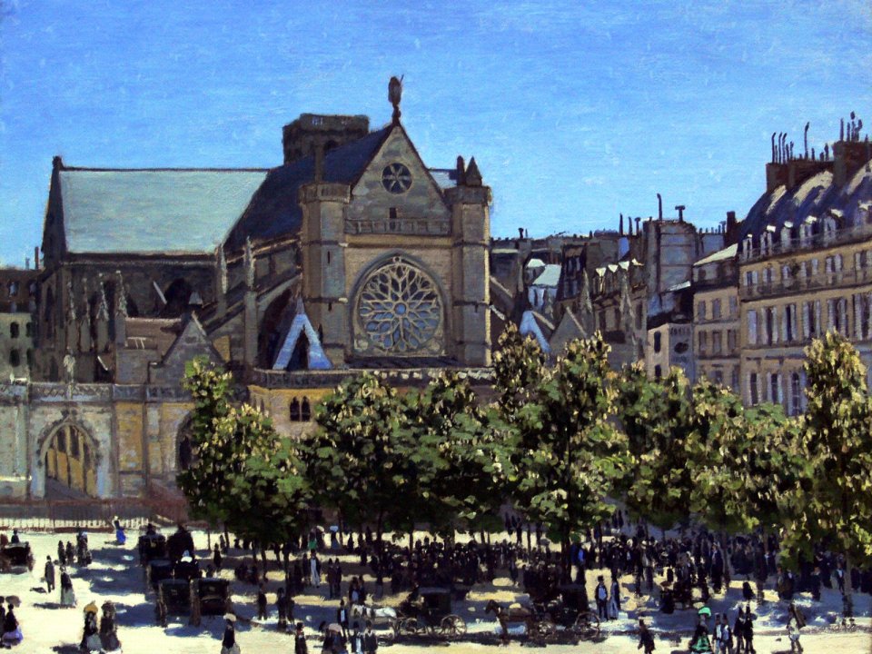Claude Monet Paris Church Square Impressionist Painting