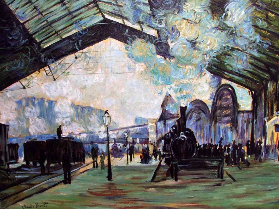 Claude Monet Saint Lazare Station Impressionist Oil Painting
