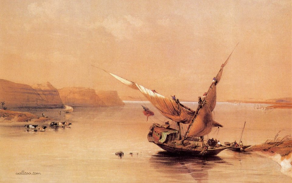 David Roberts 1838 Fortress Of Ibrim Nile Landscape Painting