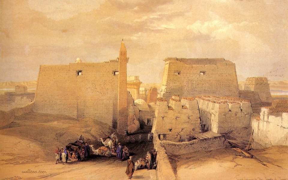 David Roberts 1838 Grand Entrance Of Luxor Temple