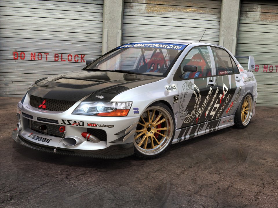 Modified Mitsubishi Lancer Evolution Race Car