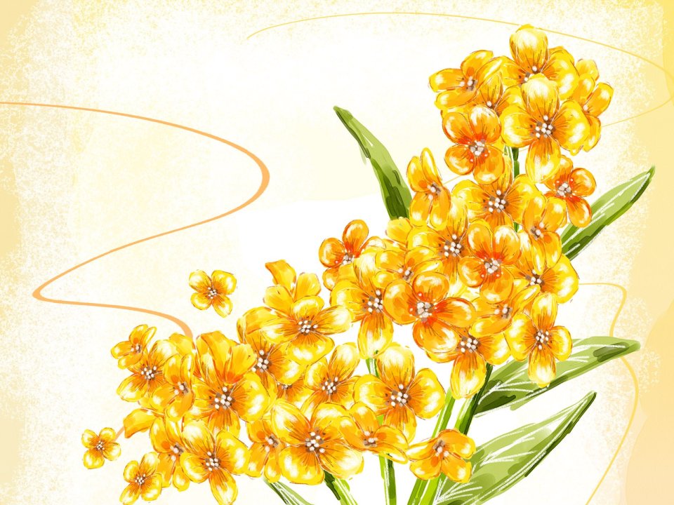 Fresh Watercolor Yellow Flower Illustration