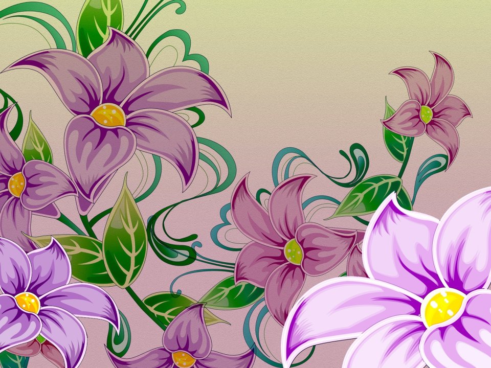 Purple Floral Artistic Vector Illustration