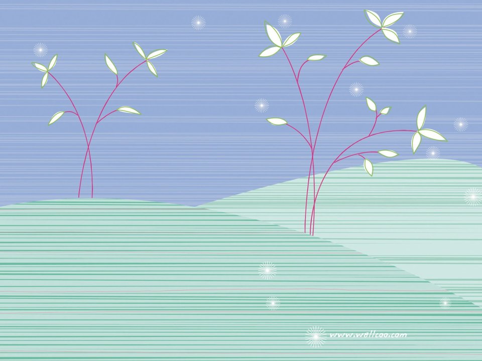 Minimalist Fireflies And Hills Illustration