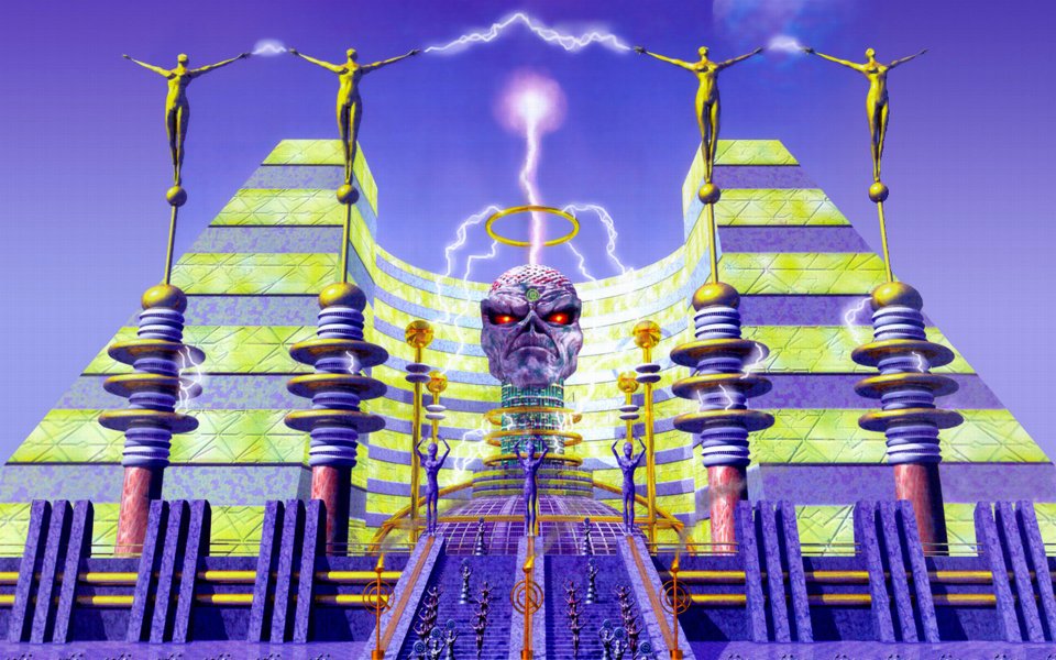 Iron Maiden Futuristic Sci Fi Pyramid Album Artwork