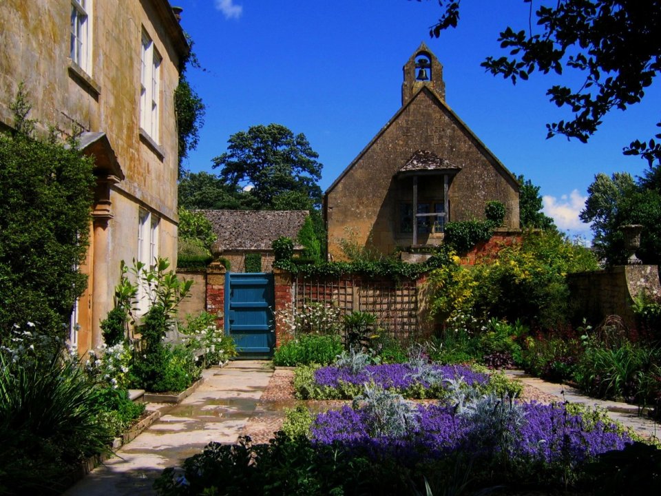 英国科茨沃尔德希德科特庄园花园夏日风光