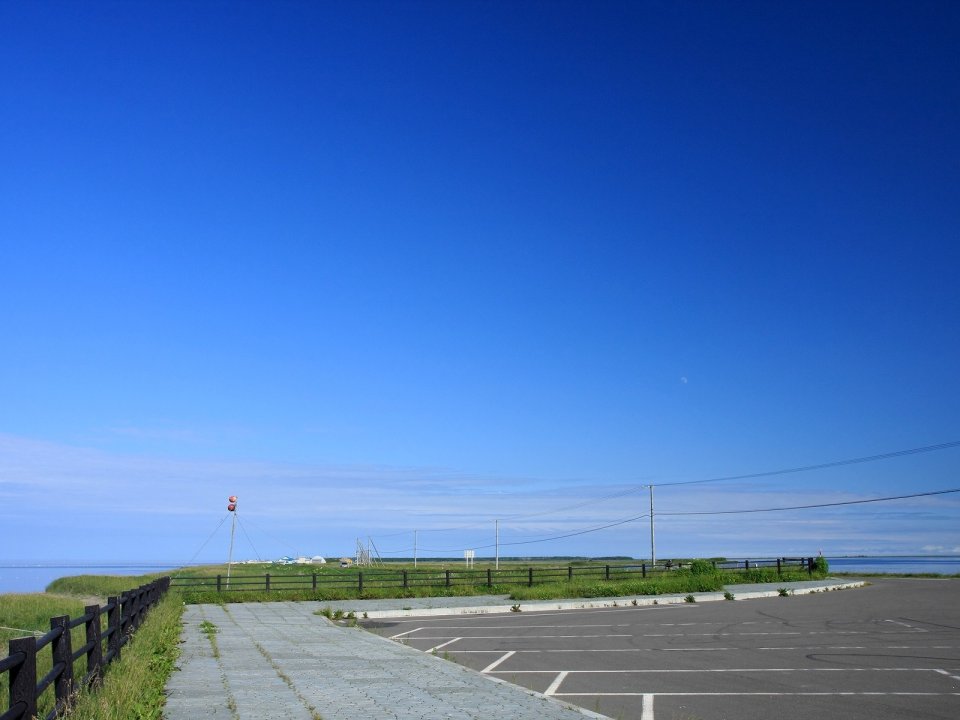 Hokkaido Summer Coastal Field Clear Sky Scenery