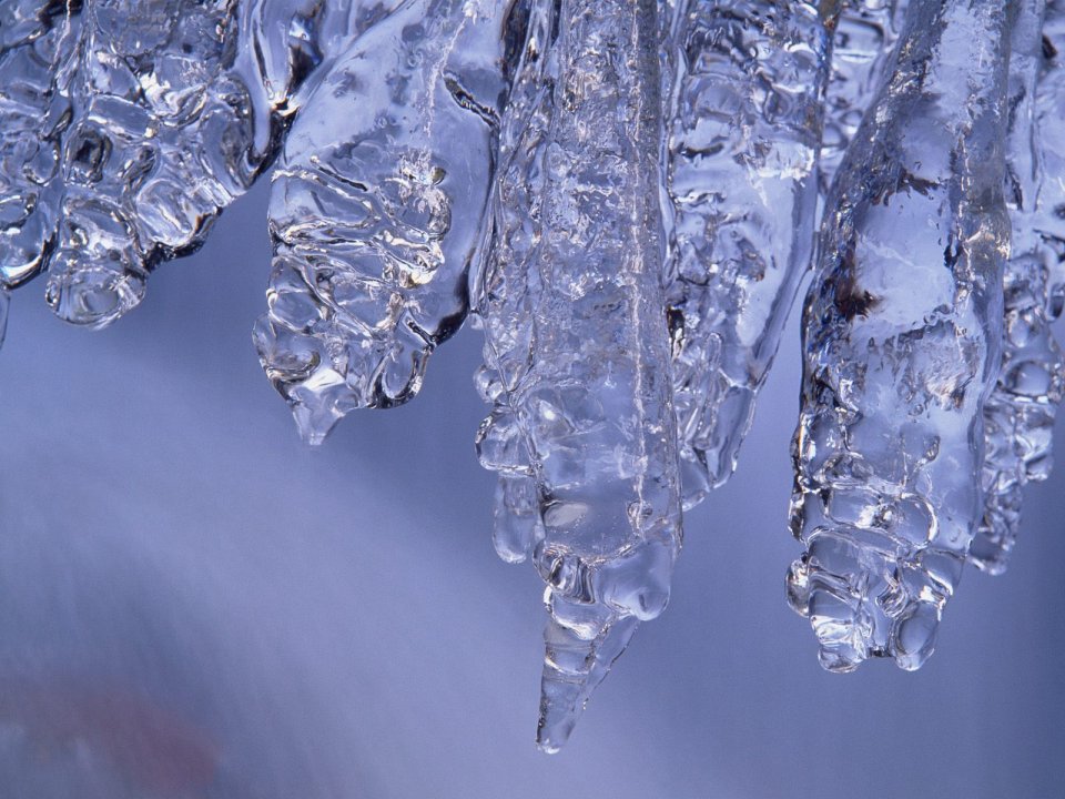 Crystal Icicles Macro Closeup Winter Nature Wallpaper