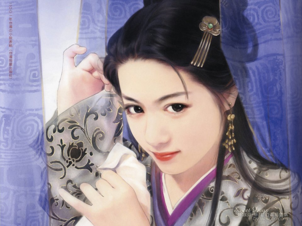 陈淑芬手绘 古典温婉古装美人插画